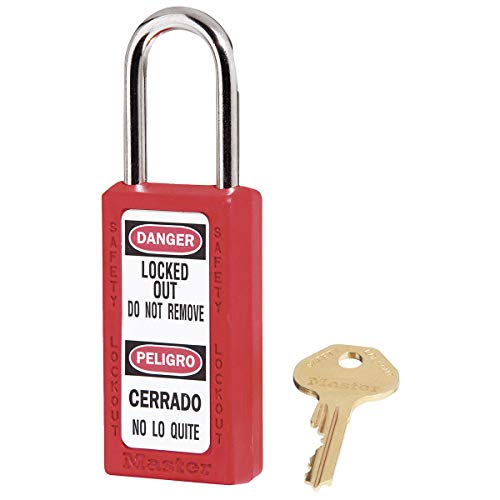 Master Lock Red / 5.25"L x 1.5"W x 3"H / Industrial Keyed Padlocks