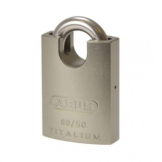 Close Shackle Padlock by ABUS – 50mm, Aluminium Stainless Steel, Silver, Pack of 3, Model 90RK50C