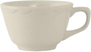 Tuxton China TSC-001 Cup, 7 oz., 3-7/8" Diameter x 2-3/8"H, Scalloped Edge, Microwave and Dishwasher Safe, Oven Proof, Fully Vitrified, Ceramic, Shell, American White/Eggshell, Pack of 36