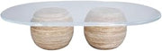 Mesa para Centro De Sala Travertine Tea Table Simple Living Room Sofa Coffee Table Home Living Room Tea Table Simple Balcony Tea Table Coffee Table