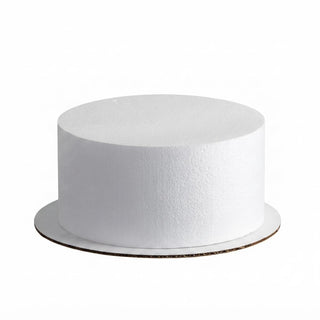 10 x 5 Inch Round Foam Cake Dummy by Glownary – Polystyrene (PS), White, Model 10x5rounddummy