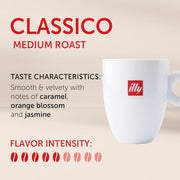 illy Classico Medium Roast / 8.8 Ounce (Pack of 6) / Red Roasted Coffee Beans