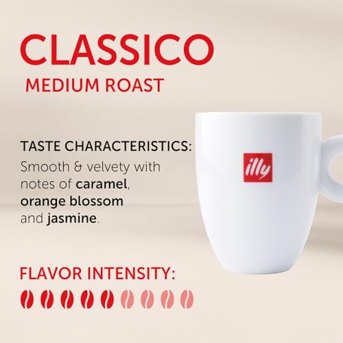 illy Classico Medium Roast / 8.8 Ounce (Pack of 6) / Red Roasted Coffee Beans
