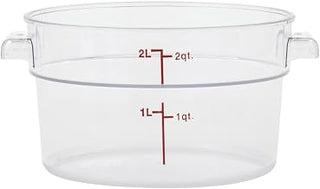 HUBERT Clear Round Food Storage Container - 6 3/4" Dia x 4 1/4" D