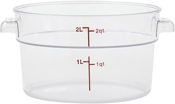 HUBERT Clear Round Food Storage Container - 6 3/4" Dia x 4 1/4" D