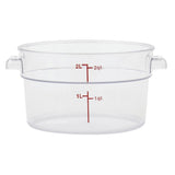 Clear Round Food Storage Container - 6 3/4" Dia x 4 1/4" D by HUBERT – Polycarbonate (PC), Clear, Model 0106002-PC