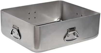 Vollrath 68391 42-Quart Wear-Ever Heavy-Duty Rectangular Open Baking Roasting Pan with Loop Handle Grip for Restaurant Catering Cafeteria | 20-7/8"L x 17-3/8"W x 7"H, Silver, 4-Gauge Aluminum, NSF