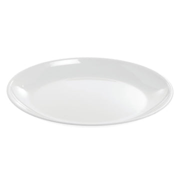 Shallow Serving Bowl White Melamine - 15"L x 13"W x 1 1/2"H by HUBERT – Melamine, White, Model H0128-WHITE