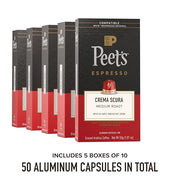 Peet's Coffee Crema Scura / 10 Count (Pack of 5) / Crema Scura (Intensity 9) Single-Serve Capsules & Pods