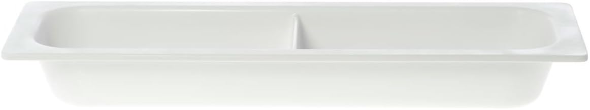 Serving Bowl Display Bowl 1/2 Size Long Divided White Melamine - 21 1/2 L x 6 1/2 W x 2 1/2 H