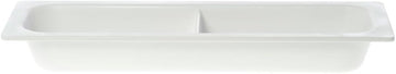 Serving Bowl Display Bowl 1/2 Size Long Divided White Melamine - 21 1/2 L x 6 1/2 W x 2 1/2 H
