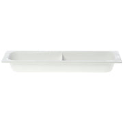 Serving Bowl Display Bowl 1/2 Size Long Divided White Melamine - 21 1/2 L x 6 1/2 W x 2 1/2 H by HUBERT – Plastic, White, Model H0021-WHITE