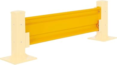 Global Industrial Steel Guard Rail, 2-Rib, 3'L, Yellow