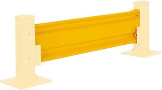 Global Industrial Steel Guard Rail, 2-Rib, 3'L, Yellow