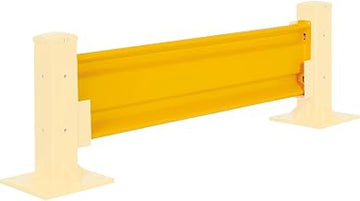 Global Industrial Steel Guard Rail, 2-Rib, 3'L, Yellow