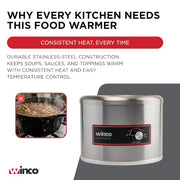 Winco 11 Quart / 750 W / Steel Food Warmers