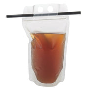 Translucent 16 Ounce To-Go Beverage Pouch- 100 / PK by Tablecraft – One Size, 16.0 fluid_ounces, Polyethylene (PE), Clear, Pack of 100