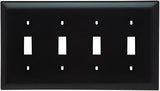 Legrand Pass & Seymour TP4 Trademaster Mid-Size Unbreakable Nylon Wall Plate, 4 Gang, Four Toggle Cover, Brown (1 Count)