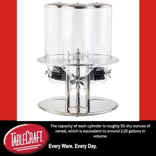 Tablecraft Triple Dispenser / Silver / 2.25 gallons Food Dispensers