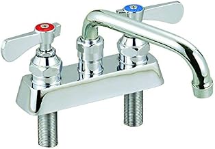 BK Resources BKF-4DM-8-G OptiFlow Heavy Duty Solid Body 4" On Center Deck Mount Faucet with 8" Swing Spout
