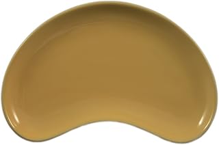 CAC China CRS-8YLW Stoneware Crescent Shaped Salad Plate, 8-3/4 by 5 by 3/4-Inch, Yellow, Box of 36