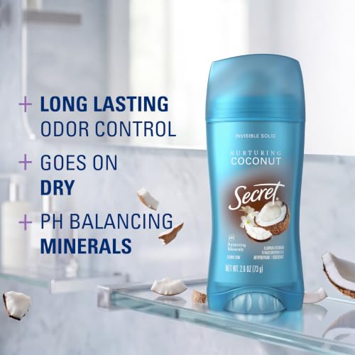 Secret Coconut / 2.6 Ounce (Pack of 3) / 3 Antiperspirant Deodorant