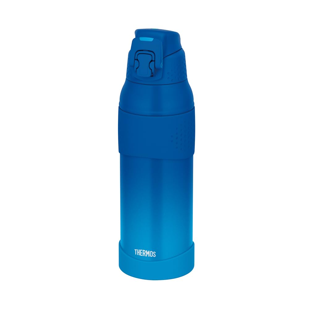 Vacuum Insulated Sports Bottle by THERMOS – 33.8 Ounces, 1.0 liters, Stainless Steel Polypropylene Silicone, Blue Gradient, Model FJR-1001 BL-G