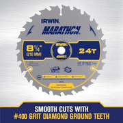 IRWIN 8-1/4" 24T / Marathon / Silver Circular Saw Blades