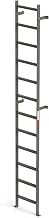 EGA VMS12 Steel Vertical Wall Mount Ladder W/O Rail Extensions, 12 Step, Gray