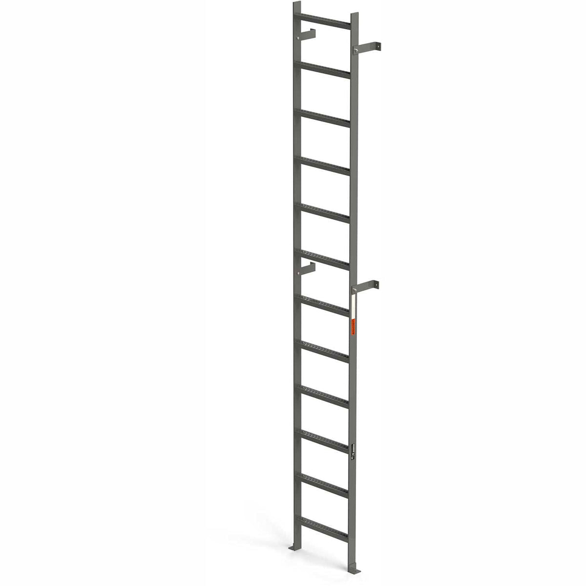 EGA VMS12 Steel Vertical Wall Mount Ladder W/O Rail Extensions by EGA Products – 8.25"L x 20.75"W x 16"H, Alloy Steel, Gray, Model MVMS12
