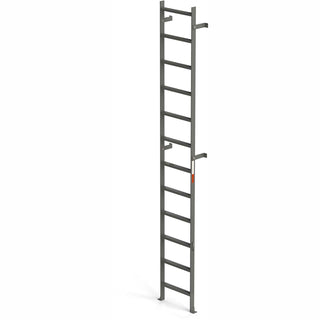 EGA VMS12 Steel Vertical Wall Mount Ladder W/O Rail Extensions by EGA Products – 8.25"L x 20.75"W x 16"H, Alloy Steel, Gray, Model MVMS12