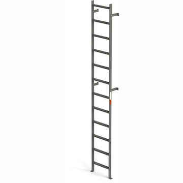 EGA VMS12 Steel Vertical Wall Mount Ladder W/O Rail Extensions by EGA Products – 8.25"L x 20.75"W x 16"H, Alloy Steel, Gray, Model MVMS12