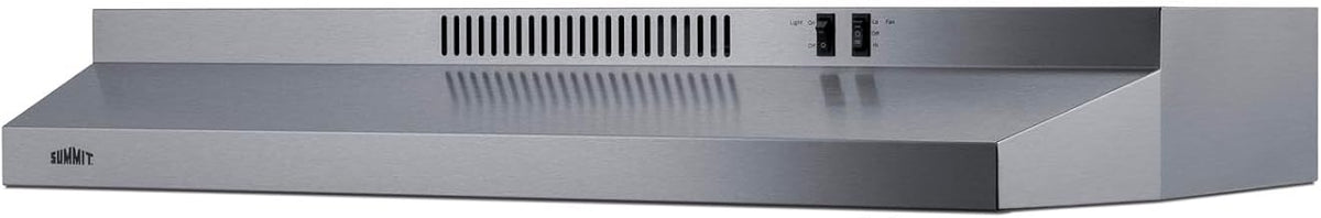 Summit H36RSSADA 36" ADA Compliant, Under Cabinet Convertible Range Hood, White Finish, Top or Rear Exhaust, Two-Speed Fan, Charcoal/Aluminum Mesh Filter, Rocket Switch, TAA Compliant (36 Inch)