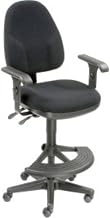 Global Industrial Operator Stool - 180 Footrest with T-Arms - Black