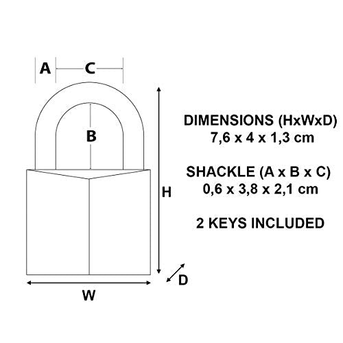 Master Lock 1 Pack / Long Shackle / Brass Keyed Padlocks