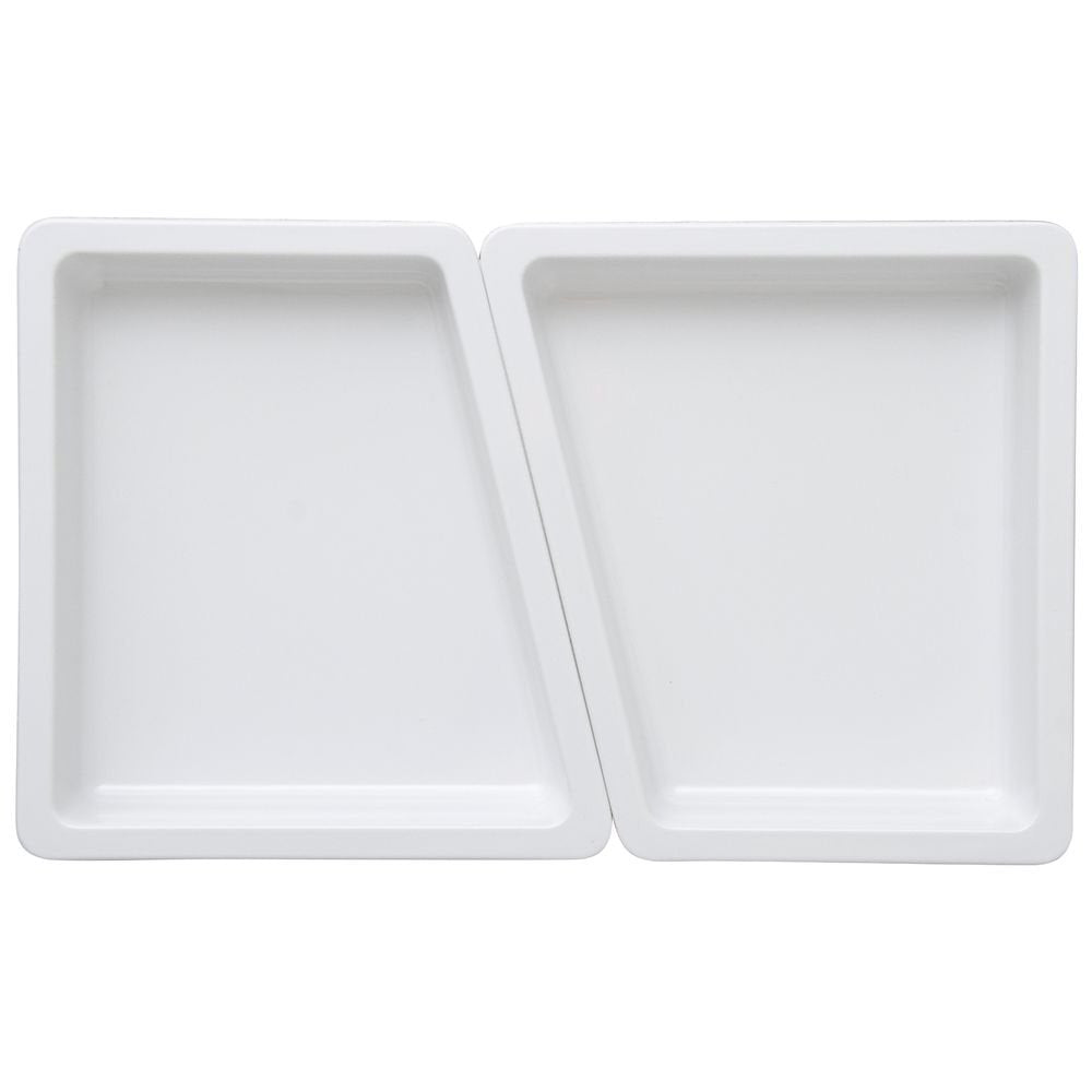 Serving Bowl Display Bowl 1/2 Size White Melamine Edgeware Serving Bowl Display Bowl - 12" L x 12 3/5 W x 2" D by HUBERT – Melamine, White, Model H0145-WHITE