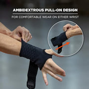 Ergodyne Large / Black / Wrist Support Sleeve - Single Strap Hand & Wrist Braces