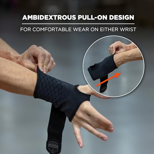Ergodyne Large / Black / Wrist Support Sleeve - Single Strap Hand & Wrist Braces