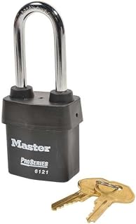 Master Lock Keyed Padlock, 7/8 in,Rectangle,Black