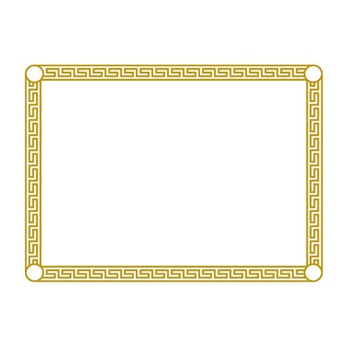 Sanfacon Industries Groundwood Paper Greek Key Placemat White/Gold – 9.5" Length x 13.5" Width | 1000/Case