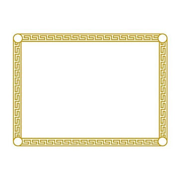 Sanfacon Industries Groundwood Paper Greek Key Placemat White/Gold – 9.5" Length x 13.5" Width | 1000/Case