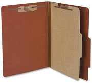 ACCO Brands 15034 Acco Classification Folder - Letter - 8.50" Width x 11" Length Sheet Size - Ring Fastener - 2" Folder Fastener Capacity - 1 Dividers - 25 pt. - Pressboard - Earth Red - 10 / Box