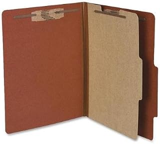 ACCO Brands 15034 Acco Classification Folder - Letter - 8.50" Width x 11" Length Sheet Size - Ring Fastener - 2" Folder Fastener Capacity - 1 Dividers - 25 pt. - Pressboard - Earth Red - 10 / Box