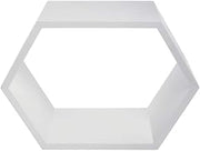 HUBERT Display Shelf White Hexagon Wood 20" x 10" x 13 3/4" (W x D x H)