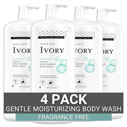Ivory 40 Fl Oz (Pack of 1) / Ivory Gentle Moisturizing Body Wash, Fragrance-Free, 40 oz / Ivory Body Washes