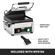 Waring Flat Cooking 9.75" Surface | 120V | Single Dial Control | Single Lid / Compact Cooking Surface Machi Electric Grills