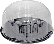 PACTIV RPET 9 inch Black Base Cake Container with 5.25 inch Rose Dome Lid, 64 Ounce Capacity - 40 per case.