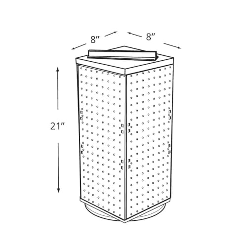 Azar Displays Pegboard + Hooks / Clear / 8 inches (W) x 8 inches (D) x 20 inches (H) Display Racks