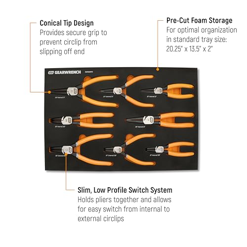 GEARWRENCH 8 Piece Foam Tray / 1 Snap-Ring Pliers