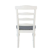White Ladderback Dining Chairs Set of 2 with Wood Seats by Starlight Canyon Home – Solid Wood, Mahogany, White, Pack of 2